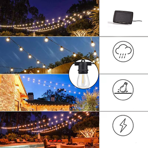 Bán buôn cắm trại chuỗi đèn năng lượng mặt trời LED không thấm nước Patio chuỗi đèn ngoài trời trang trí vòi hoa sen mưa dẫn chuỗi đèn - Product Image 5
