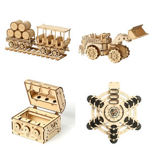 3d लकड़ी पहेली खिलौना बच्चों के तीन पहेली कोड बॉक्स - Product Image 1