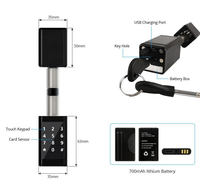 Serrure à cylindre intelligente en or, serrure à cylindre Euro réglable, serrure de porte à empreinte digitale en laiton C36C