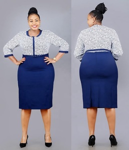Vestido Elegante y Casual para Mujer, Talla 5XL, Estilo Africano, Recto, Formal, para Oficina, Iglesia, con Patrón Geométrico, Servicio ODM Natural para Toda Ocasión - Product Image 2
