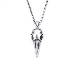 Yunnique – pendentif crâne de corbeau en acier inoxydable pour hommes, collier punk avec signe du zodiaque, chaîne longue pour pull, bijoux - Product Image 5