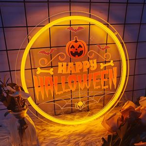 Happy Halloween LED Neon Light Party Room Club Atmosphere Light Shop Entrance <b>Sign</b> Indicator Light Display Board Customizable 5V - Product Image 6