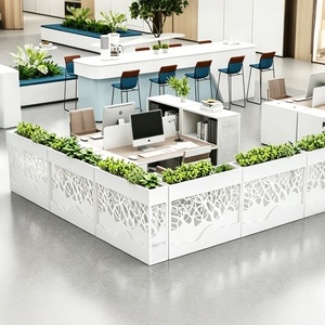 Separador de ambientes para comedor/oficina, de acero galvanizado, con soporte para plantas y flores, estilo occidental. - Product Image 5