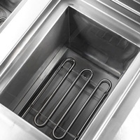 Penggorengan Gas Stainless Steel Profesional 42L untuk Ayam dan Churros, Tangki Ganda 21L+21L, Komersial, Berbahan Bakar Propana