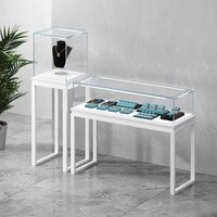 Vitrine en verre transparent personnalisable de luxe en alliage d'aluminium d'acier inoxydable pour bijoux montres bagues antiques