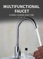 LUSA Robinet moderne à capteur monotrou pour la salle de bain et la cuisine Robinet de lavabo à usage domestique