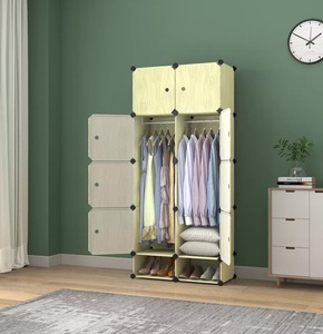 Tersedia 8 Pintu dengan 1 Gantungan Warna Hijau Murah Lemari Pakaian Plastik Lemari Penyimpanan Lemari Bayi Plastik - Product Image 5
