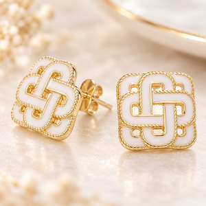 Orecchini a Perno Geometrici Quadrati Classici per Donne, Design Vintage a Rete, per Uso Quotidiano in Ufficio, Accessori Regalo per Feste - Product Image 2