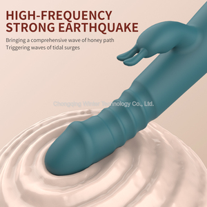 Mới nhất Silicone Sexy phụ nữ <span class=keywords><strong>Vibrator</strong></span> Telescopic Head kép động cơ 12 tốc độ cho nữ cá nhân thư giãn và giữ gìn sức khỏe - Product Image 2