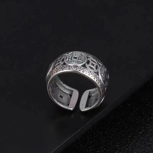 Riqueza Lucky Chunky chino tradicional dinero anillos Vintage China estilo Qing dinastía monedas anillos para hombres mujeres regalo - Product Image 2