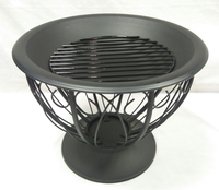 Brasero portable extérieur noir en fer pour brûler du bois, barbecue, foyer résistant à la chaleur pour jardin, patio, camping