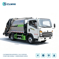 Nouveau camion à ordures compacteur arrière Howo 4x2 6M³ 150HP Euro 6, mini camions à ordures, camion compacteur de déchets Howo