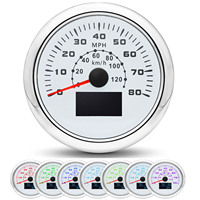 Ensemble de 6 jauges avec capteur, compteur de vitesse GPS 85 mm, 80 MPH, 120 KM, tachymètre 6000 tr/min pour bateau et voiture