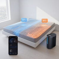 Système de contrôle de température intelligent AI moderne pour matelas à circulation d'eau, refroidissement et chauffage avec rapport IA pour favoriser le sommeil