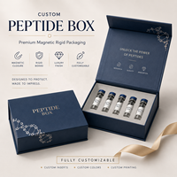 Boîte d'emballage personnalisée pour flacons d'huiles essentielles, en carton rigide magnétique, pour peptides et cosmétiques, flacons de 3 ml/5 ml, avec insert en EVA