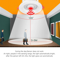 Spot LED encastré avec détecteur de mouvement PIR 5W 10W 15W 20W, éclairage LED intelligent pour la maison, AC85-265V, spot encastré au plafond pour salon