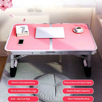 Table de lit pliable pour ordinateur portable, réglable en hauteur, portable, avec plateau en aluminium pour le travail, la lecture, le petit-déjeuner et le camping