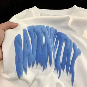 2024 fornitore all'ingrosso t-Shirt con stampa a sbuffo in cotone con scollo a girocollo oversize uomo personalizzato 3d con grafica a sbuffo per uomo