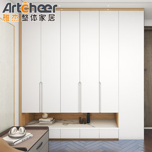 Armoire <span class=keywords><strong>de</strong></span> chambre blanche avec <span class=keywords><strong>lit</strong></span> mezzanine et placards pour le rangement <span class=keywords><strong>de</strong></span> la chambre, style moderne et <span class=keywords><strong>gain</strong></span> <span class=keywords><strong>de</strong></span> <span class=keywords><strong>place</strong></span> - Product Image 5