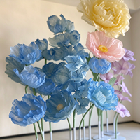 Y-070Giant Crepe Paper Flower Stand, Rangkaian Bunga Kertas Besar Buatan Tangan, Dekorasi Bunga Kertas Berdiri untuk Latar Belakang Pernikahan