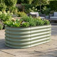 Bac à légumes surélevé en métal résistant aux intempéries, ovale, grand bac à plantes pour légumes et herbes, montage facile, kit de jardinage extérieur