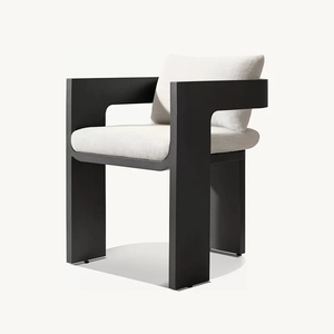 Set di Sedie da Pranzo per Esterni in Lega di Alluminio per Hotel e Ville, Arredamento Moderno per Patio, Giardino e Cortile, Set Tavolo Impermeabile per Esterni - Product Image 3