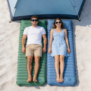 Portable Inflatable Camping Sleeping Mat Built in Foot Pump Lightweight Backpacking Air <b>Pad</b> with Pillow for Outdoor Travel - Product Image 3