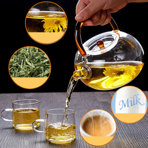 <span class=keywords><strong>Set</strong></span> da Tè in Vetro Trasparente con Teiera <span class=keywords><strong>e</strong></span> Tazze, Resistente al Calore in Borosilicato per Casa <span class=keywords><strong>e</strong></span> Caffè - Product Image 1