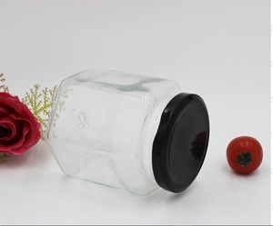 Prêt à l'expédition 204 ml Offre Spéciale hexagone pot de miel en verre pour le stockage de nourriture avec le couvercle en métal de vis - Product Image 1