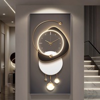 Cadre en aluminium de haute qualité abstrait lumières LED toile photo luxe cristal porcelaine photo diamant horloge mur Art peinture