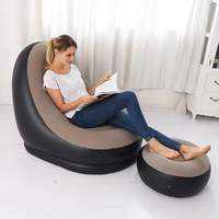Canapé gonflable d'extérieur confortable en gros pour salon, fauteuil gonflable, ensemble de canapé gonflable avec repose-pieds