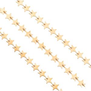 Cadena de Acero Inoxidable con Baño de Oro PVD y Estrella de Cinco Puntas para Collares, Pulseras, Tobilleras y Accesorios de Joyería Hechos a Mano - Product Image 5