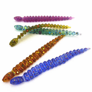 Señuelos de gusano de sanguijuela para pesca de roca suave, 3 pulgadas, Lucio de lubina, aparejos de pesca, cebos de trucha, gusano - Product Image 2