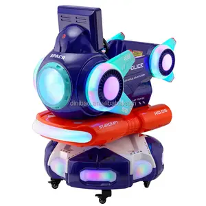 Coin Operated Game Kiddie Ride Space Starcraft Rotary Lift With Mp5 Screen Rocking Machine For Shopping Mall