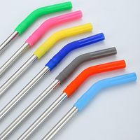 Paille en acier inoxydable avec embout en silicone pour gobelet 40oz tasse 21.5cm tasses réutilisables et remplaçables fournitures de bouteille d'eau en paille