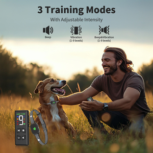 Tize sáng tạo không thấm nước có thể sạc lại con chó không có sốc an toàn e-cổ Áo 2600ft từ xa chó đào tạo cổ áo với LED hiển thị - Product Image 2