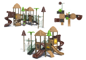Équipement de jeu sur le thème de la <span class=keywords><strong>cabane</strong></span> en paille pour les communautés résidentielles |   Aire de jeux modulaire pour enfants en plein air, support OEM ODM - Product Image 4