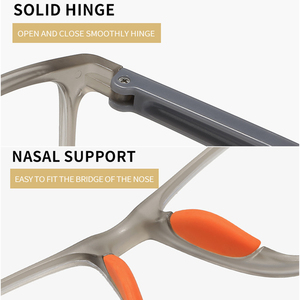 <span class=keywords><strong>Lunettes</strong></span> <span class=keywords><strong>de</strong></span> lecture bifocales hommes femmes Pc Rectangle <span class=keywords><strong>anti</strong></span>-dérapant Orange gris sport dioptrie 125 150 - Product Image 6