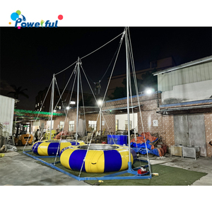 Parc <span class=keywords><strong>de</strong></span> <span class=keywords><strong>trampoline</strong></span> extérieur, jeu pour 2 joueurs, saut à l'élastique, matériaux durables en métal, PVC et acier - Product Image 5