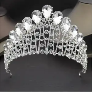 Corona de Reina barroco rojo/Verde/de cristal claro de la princesa tocado de novia, corona de la boda de belleza de lujo Tiaras concurso diademas