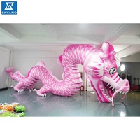 Dragon rose gonflable personnalisé pour la promotion de la marque en plein air, thème traditionnel du Nouvel An lunaire, décoration d'activités