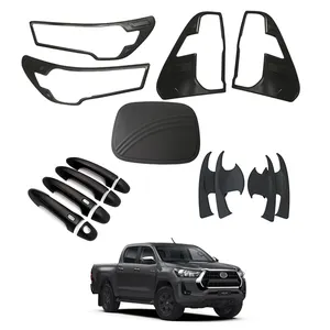 4X4 Factory Verkoop Pick Up Auto Cover Accessoires Sliver Black Abs Plastic Black Chrome Volledige Set Kits Voor toyota Hilux 2021