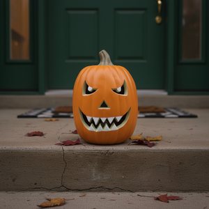 2025 dekorasi halloween populer labu plastik dengan lampu AC - Product Image 2