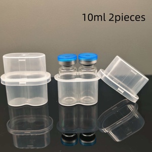 Wholesale 10ml 2 Vials Slots Holder <b>Plastic</b> Vial Storage <b>Box</b> for Peptide Lyophilized Powder Portable Packaging Case - Product Image 2