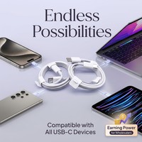 Câble de charge rapide USB-C vers USB-C 1M 60W en gros, gaine TPE, conducteur en cuivre pur pour iPhone 15 16 17 Max Pro et ordinateur