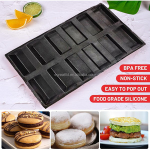 OEM&ODM Commercial Eco-Friendly Perforated Food Safe <b>Silicone</b> Baguette Mold French Toast Bread Biscuit Form <b>Baking</b> Pan - Product Image 5