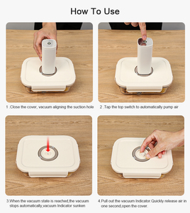 Người bán hàng tốt nhất hình chữ nhật thủy tinh Borosilicate trong suốt chân không tươi Bộ thực phẩm tủ lạnh chân không con dấu thực phẩm lưu trữ container - Product Image 5