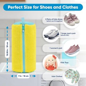 Sacs de lavage pour chaussures en polyester personnalisables, sacs de nettoyage pour chaussures faciles à utiliser, adaptés aux machines à laver et aux sèche-linges. - Product Image 6