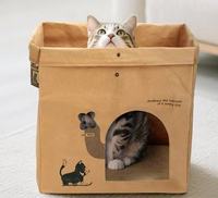 Sac à dos pour chat en papier kraft léger et lavable, idéal pour le repos en intérieur et les voyages en extérieur – Vente chaude