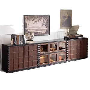 Meuble TV modulaire en bois massif Semo Chocolate Cabinet avec rangement pour salon - Product Image 3